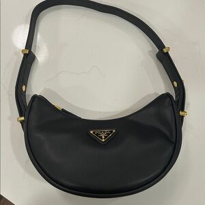 Prada Black Shoulder Bag with Gold Accents